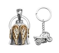 EUYKQNOI Clochette Moto Guardian Bell,Clochette de Protection en Acier Inoxydable,Forme d'Ange Gardien à Suspendre,pour Motos et Vélo,Accessoire Indispensable pour Motards et Cyclistes,Amulette Gremli