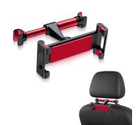 EUYKQNOI Support Téléphone Voiture Rouge Noir - Étrier Extensible 360° pour Siège Arrière, Compatible iPhone Samsung Huawei iPad 4-12.9 Pouces, Fixation Appui-Tête Universelle