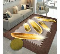 EUYXCRV Motif De Plumes Gracieuses, Tapis en Velours De Cristal Doux, Tapis De Salon Et De Chambre À Coucher, Tapis De Zone De Bureau 160 x 230 cm