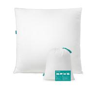 Euziel Oreiller SONGMICS 80 x 80 cm, garnissage 1500 g, surface en tissu polyester brossé doux, coussin, lavable en machine à 60°, avec sac de rangement, blanc nuage