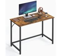 Euziel VASAGLE Bureau, Petit Bureau Informatique, Bureau d'étude, Chambre, 50 x 100 x 76 cm, Design Industriel, Structure en Métal, Marron-Noir Vintage