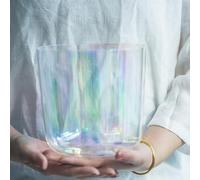 EUZLKDXU Bol sonore en Cristal de Quartz Clair d'alchimie 440/432 Hz, Bol Chantant à lumière Cosmique Naturelle, for la guérison sonore/méditation/prière et réduction du Stress(440 hz,6.5''D Note)