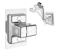 EUZOIX Support De Pommeau De Douche Sans Perçage,Support De Pommeau De Douche À Coller,Fixation Pour Douchette,Accroche Pommeau De Douche,Universel,Réglable 90°,Argent Avec Adhésif Fort