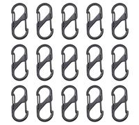 EUZUXU 15 Pièces S Mousqueton Porte-Clés Clip, Mini Mousquetons Double en S, pour Randonnée, Pêche, Camping