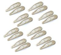 EUZUXU 16 Pièces Barettes Cheveux, Enfant Barrettes à Cheveux en Métal, Snap Barettes BB, Briller Clips à Pression pour Fille Enfant Bébé(Or)