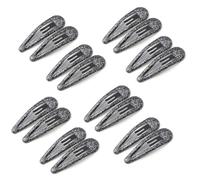 EUZUXU 16 Pièces Barettes Cheveux, Enfant Barrettes à Cheveux en Métal, Snap Barettes BB, Briller Clips à Pression pour Fille Enfant Bébé(Noir)