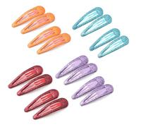 EUZUXU 16 Pièces Barettes Cheveux, Enfant Barrettes à Cheveux en Métal, Snap Barettes BB, Briller Clips à Pression pour Fille Enfant Bébé(Bleu, Rouge, Orange, Violet)