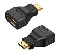 EUZUXU 2 Pièces Micro HDMI vers HDMI, 1080p Adaptateur HDMI vers Mini HDMI, Adaptateur Micro HDMI Connecteur 4K@60Hz, pour Ordinateurs Portables, Tablettes, Caméscopes-Noir