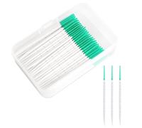 EUZUXU 200 Pcs Brossettes Interdentaires, Silicone Cure Dent Brossette Bâtonnet Interdentaire, Outil de Nettoyage de Dents pour Inter Dentaire Hygiène Interdentaire(Vert)