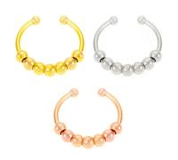 EUZUXU 3 Pièces Bague Anti Stress, Bague Anti Stress Femme, Femme Acier Inoxydable Bague Anneau Tournant Anneau Ouvert Spinner pour Femme Fille