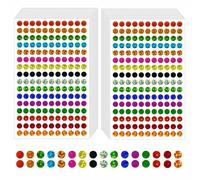 EUZUXU 3520 Pcs Brillant Cercle Dot Autocollants Étincelle Couleur Codage Étiquettes Petit Rond Dot Autocollants Laser 6mm, Brillant Cercle Dot Autocollants