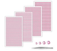 EUZUXU 4 Feuilles Strass Visage, Lot de 1608 Pierres Strass Autocollantes, Strass Autocollant, 3/4/5/6 mm, Strass a Coller, Strass Autocollant Diamant, pour Décoration d'ongles DIY-Rose
