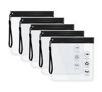 EUZUXU 5 Pièces Trousse de Toilette Transparente Femme, 20x20cm, Trousse de Toilette Transparente Homologuée par l'aéroport, Sac de Voyage Transparent Trousse pour Liquides Femmes & Hommes