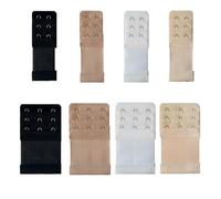 EUZUXU 8 Pièces Extension de Soutien Gorge, Soutien-Gorge d'extension de Soutien-Gorge, 3 Rangs 2 Crochets 3 Crochets, pour Modèles de Soutien-Gorge Communs, 4 Couleurs