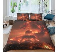 EUZZDHESP 3D, Imprimé Le Dragon Ensemble De Literie Microfibre Super Douce Et Respirante Housses De Couettes 3 Pièces avec Taies d'oreiller Double(200x200cm)