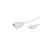 EV5W - Rallonge de câble d'alimentation - 2 pôles (M) pour 2 pôles (F) - 5 m - blanc