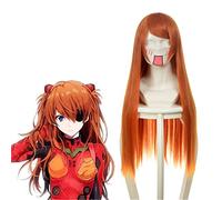 EVA Asuka Langley Soryu Cosplay perruques 80 cm de Long droite or Orange résistant à la chaleur cheveux synthétiques jeu de rôle perruque de Costume