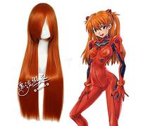 EVA Asuka Langley Soryu Cosplay perruques pour femmes 80 cm de Long droite or Orange résistant à la chaleur synthétique perruque de cheveux femme faux Hai