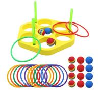 EVA Floating Ring Toss Game - Foam Pool Throwing Set | Kids Water Toy Kit | Includes 12 Balls & 12 Rings, Durable Lightweight EVA (13x11.8 in), Safe Foam, for Backyard, Beach & Pool Parties