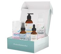 Eva Naturals Ensemble de soins de la peau rajeunissants - Exfoliez, régénérez et hydratez avec du sérum à la vitamine C Plus, un nettoyant pour les abeilles, un gel pour les yeux, une crème hydratante