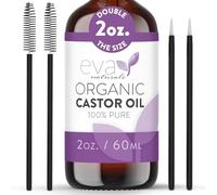 Eva Naturals Huile de Ricin Bio - Huile Ricin pour Croissance des Poils, Sourcils et Cils - Diminue les Rides et Signes de l’ ge - Hydrate et Nourrit la Peau - Huile de Ricin 100% Pure - 60 ml