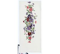 Eva Rosenstand Chemin de table au point de croix Motif clématites