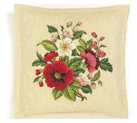 Eva Rosenstand Coussin Point de Croix Set "Coquelicot", motif à compter, 40x40cm