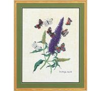 Eva Rosenstand Kit de broderie au point de croix Motif buisson de papillons