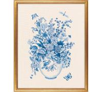 Eva Rosenstand Kit de broderie au point de croix Motif vase de fleurs Bleu