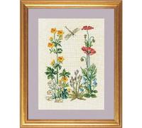Eva Rosenstand Kit de point de croix Motif pied de coq et coquelicot