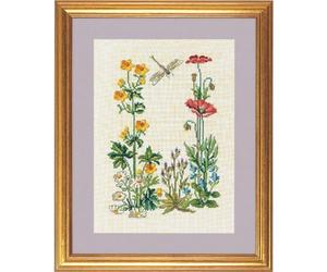 Eva Rosenstand Kit de point de croix Motif pied de coq et coquelicot