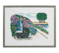 Eva Rosenstand Kit de point de croix pour fille avec poussette, motif compté