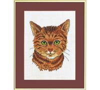 Eva Rosenstand Point de Croix Set "Chat Rouge", modèle à compter, 28x35cm