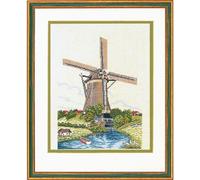 Eva Rosenstand point de croix set "Moulin hollandais 2", motif à compter, 40x50cm