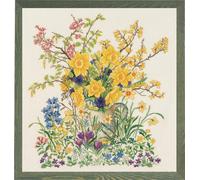 Eva Rosenstand point de croix set "Osternblumen", modèle à compter, 49x52cm