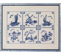 Eva Rosenstand set de point de croix "6 Blue Tegels", 39x50cm