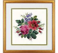 Eva Rosenstand Set de point de croix "Bouquet de fleurs", modèle de comptage, 25x25cm