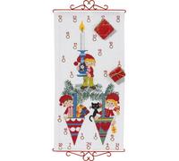 Eva Rosenstand Tenture murale point de croix set "Calendrier de l'Avent, 3 nains", motif à compter, 32x63cm