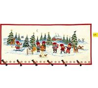 Eva Rosenstand Tenture murale point de croix set "Calendrier de l'Avent, nains dans la neige", motif à compter, 40x95cm