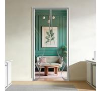 Eva Semi Transparent Rideau Thermique Isolant Anti 103 x 252 cm Imperméable Épreuve Isolation Anti Froid Porte Entrée Cuisine Sans Percage pour Balcon Cuisine Chambre, Gris