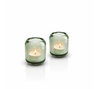Eva Solo Acorn porte-bougie en verre Leaf Green, set de 2, porte-bougie à chauffe-plat, porte-bougie, photophore, verre résistant aux UV, vert, H 8 cm, 571380