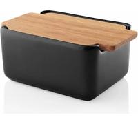 EVA SOLO | Plat de beurre de cuisine nordique | Noir avec couvercle en chêne | Pour paquets de beurre standards | Design élégant et moderne | Design et fonctionnalité danois