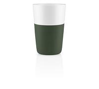 Eva Solo Cafe Latte mug set de 2, porcelaine, silicone, Emerald Green, 360 ml