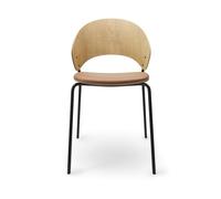Eva Solo Dosina Chaise de Salle à Manger Assise Rembourrée Chêne/Cognac/ Noir