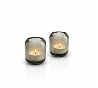 Eva Solo Glaskerzenhalter Acorn Stone 2er Set, Teelichthalter, Kerzenhalter, Windlicht, UV-beständiges Glas, Grau, 8 cm, 571365