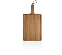 Eva Solo Planche à découper Nordic kitchen en bambou 38 x 26 cm | Les rainures pratiques empêchent les jus et les liquides de fuir et gardent la surface de travail propre | Bambou