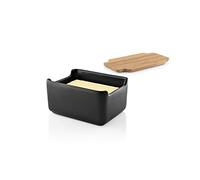 EVA SOLO | Plat de Beurre de Cuisine Nordique | Noir avec Couvercle en chêne | pour Paquets de Beurre Standards | Design élégant et Moderne | Design et fonctionnalité Danois