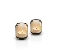 Eva Solo Porte-bougies en verre Acorn Amber 2er Set, Porte-bougies à réchaud, verre, 8 cm