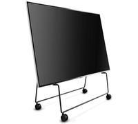 EVA SOLO - Support TV sur roulettes 92x81x38cm | Pied Universel pour écran Plat 40-65" | Meuble TV Mobile avec Sangles en Cuir | Support télévision Design | Stable | Design Danois | Noir