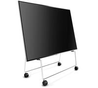 EVA SOLO - Support TV sur roulettes 92x81x38cm | Pied Universel pour écran Plat Jusqu’à 65" | Meuble TV Mobile avec Sangles en Cuir | Stable et élégant | Design Danois | Acier Poli